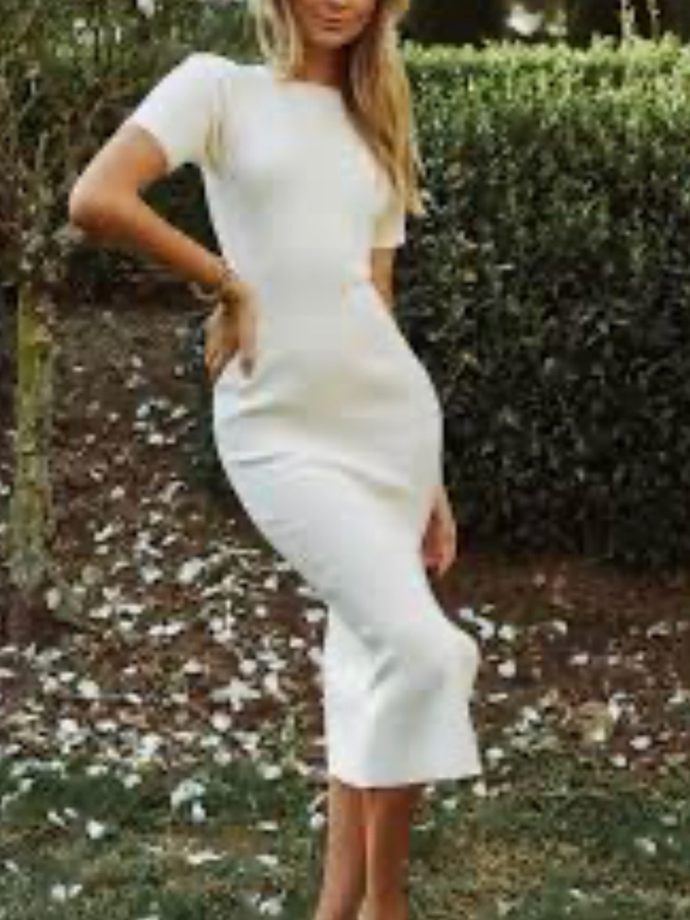 Bailey 44 White Short-Sleeve Midi Dress
